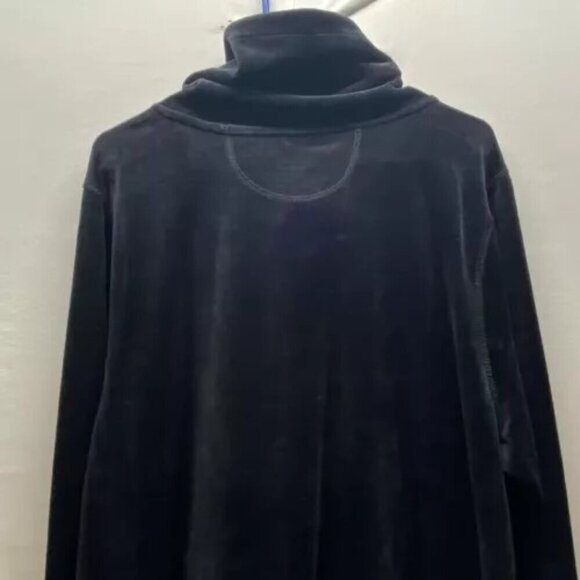 Calvin Klein Women's Full Zip 3X Black Velour Track Jacket Scuba Neck $68 MSRP - Picture 5 of 15